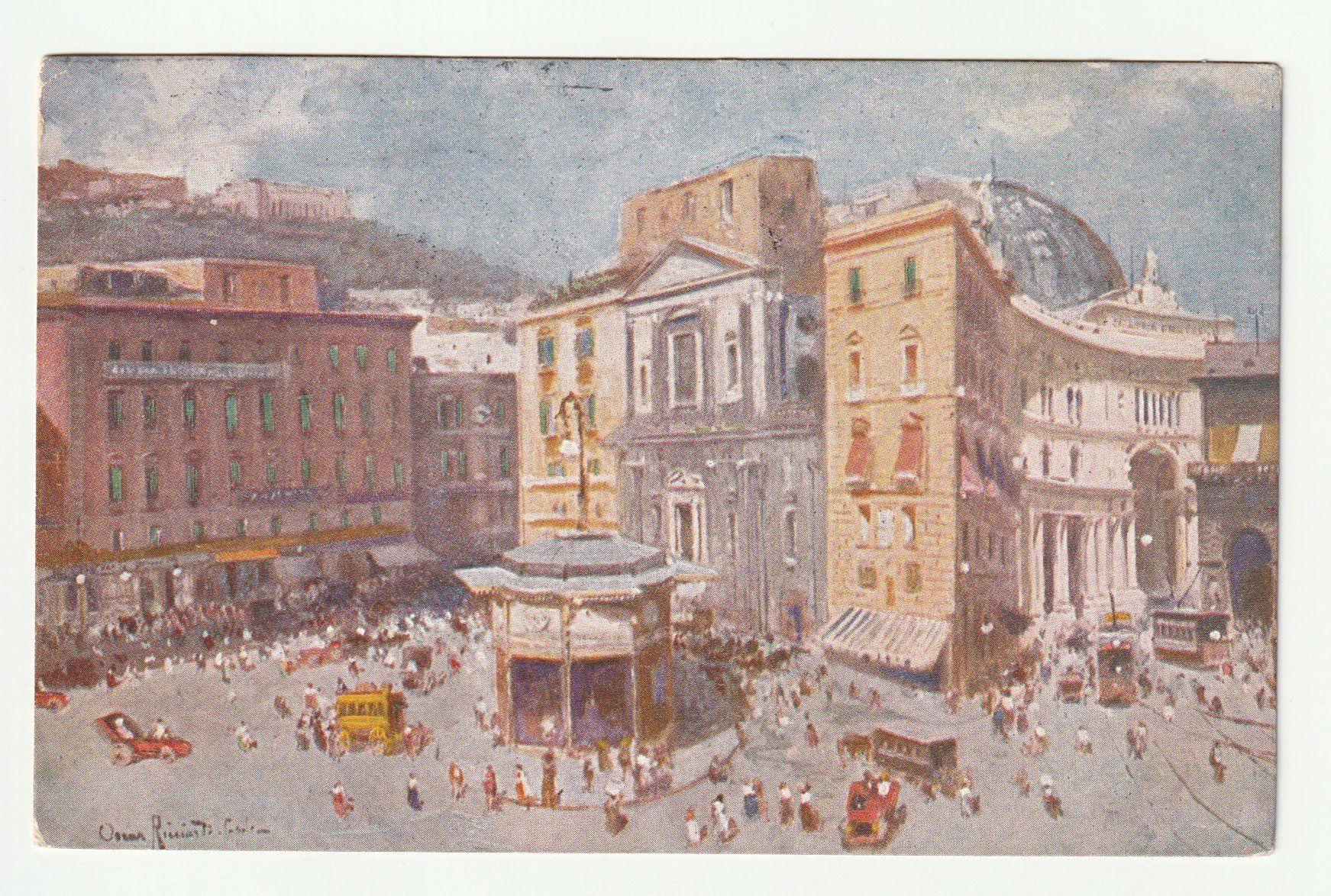 Ansichtskarten: Ansichtskarte Napoli Largo Ferdinando, 02.04.1931 – Gebraucht aus St. Gallen von Ricardo_Deals