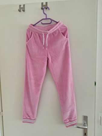 Rosa Mädchen Samthose Gr. 140 (9-10 J.) - NEU