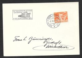 Karte A. 559 32. Comptoir Suisse Lausanne 8.-23.9.1951