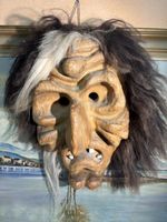 Wallisers Maske Lötschentalermaske handgeschnitzt ca 38 cm