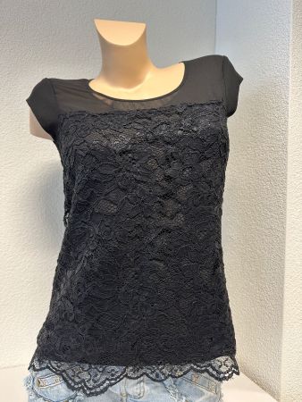 Patrizia Pepe Spitzen-Top schwarz – ital. Gr. 42