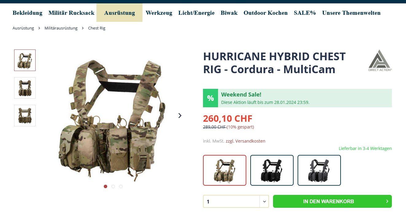 Directaction Hurrican Chest Rig Militär Armee (Gebraucht) in Seedorf BE ...