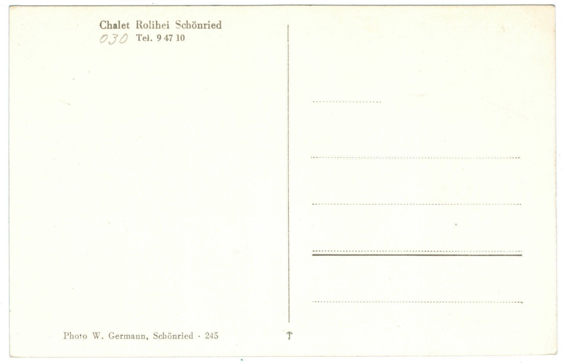 Ansichtskarten: AK Chalet Rolihei Schönried – Gebraucht aus Zürich von tol_b7c7 1