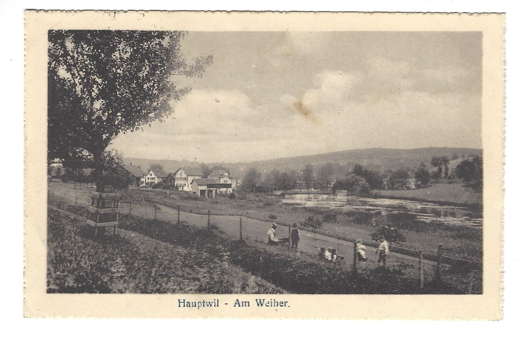 Cartoline postali: Hauptwil - Am Weiher, Thurgau – Usato da Frauenfeld venduto da Astra13