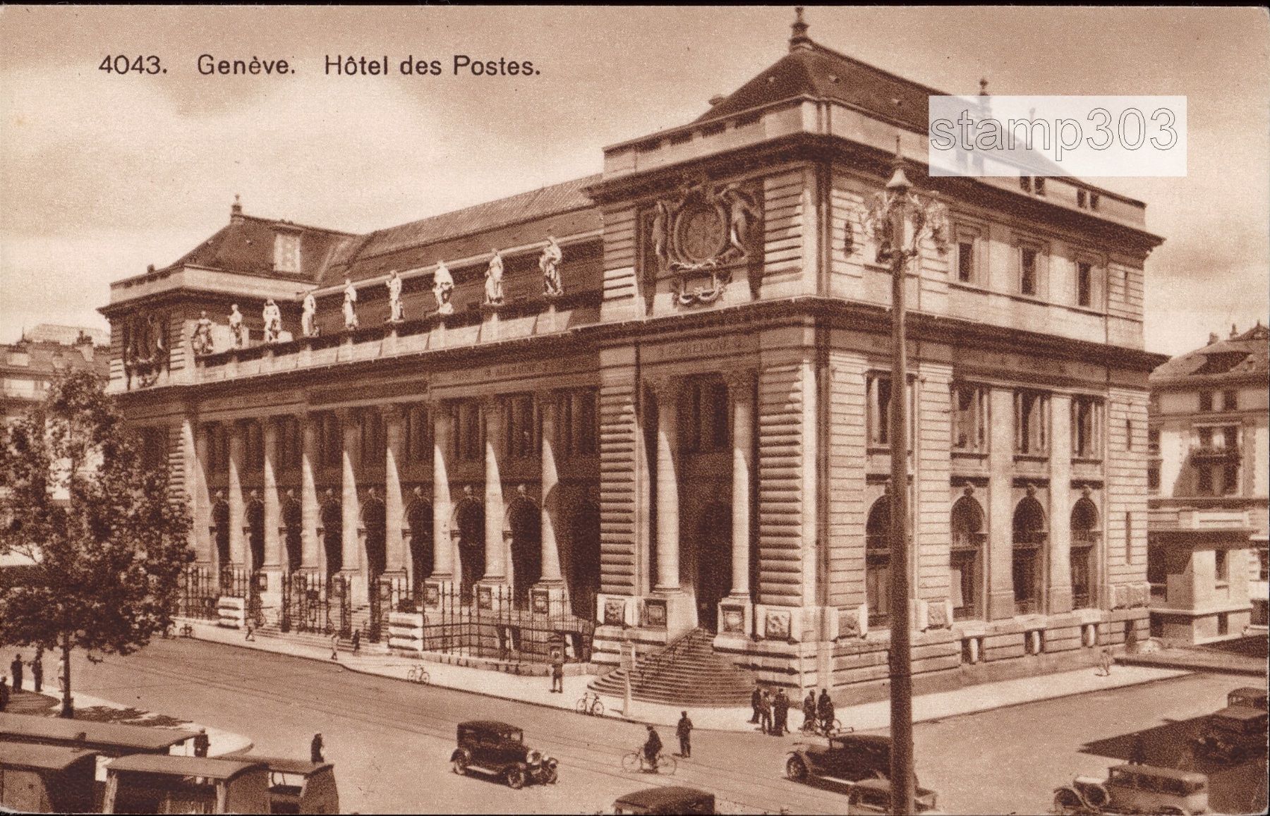 Cartoline postali: AK Genève Hotel des Postes – Usato da Eggersriet venduto da stamp303