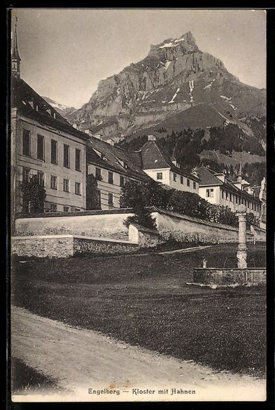 Cartoline postali: AK Engelberg, Kloster mit Hahnen – Usato da Berlin venduto da bartko-reher