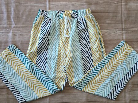 ​😍 Sommerliche Leinen-Mix Hose - L - gemustert / Retro