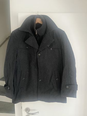 Warmer Herren Kurzmantel, Grösse L, Neu, Antrazit-Schwarz