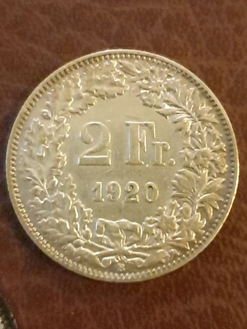 Alle Münzen: 2 Franken 1920 schön und alt. – Gebraucht aus Biel/Bienne von underdogs 1
