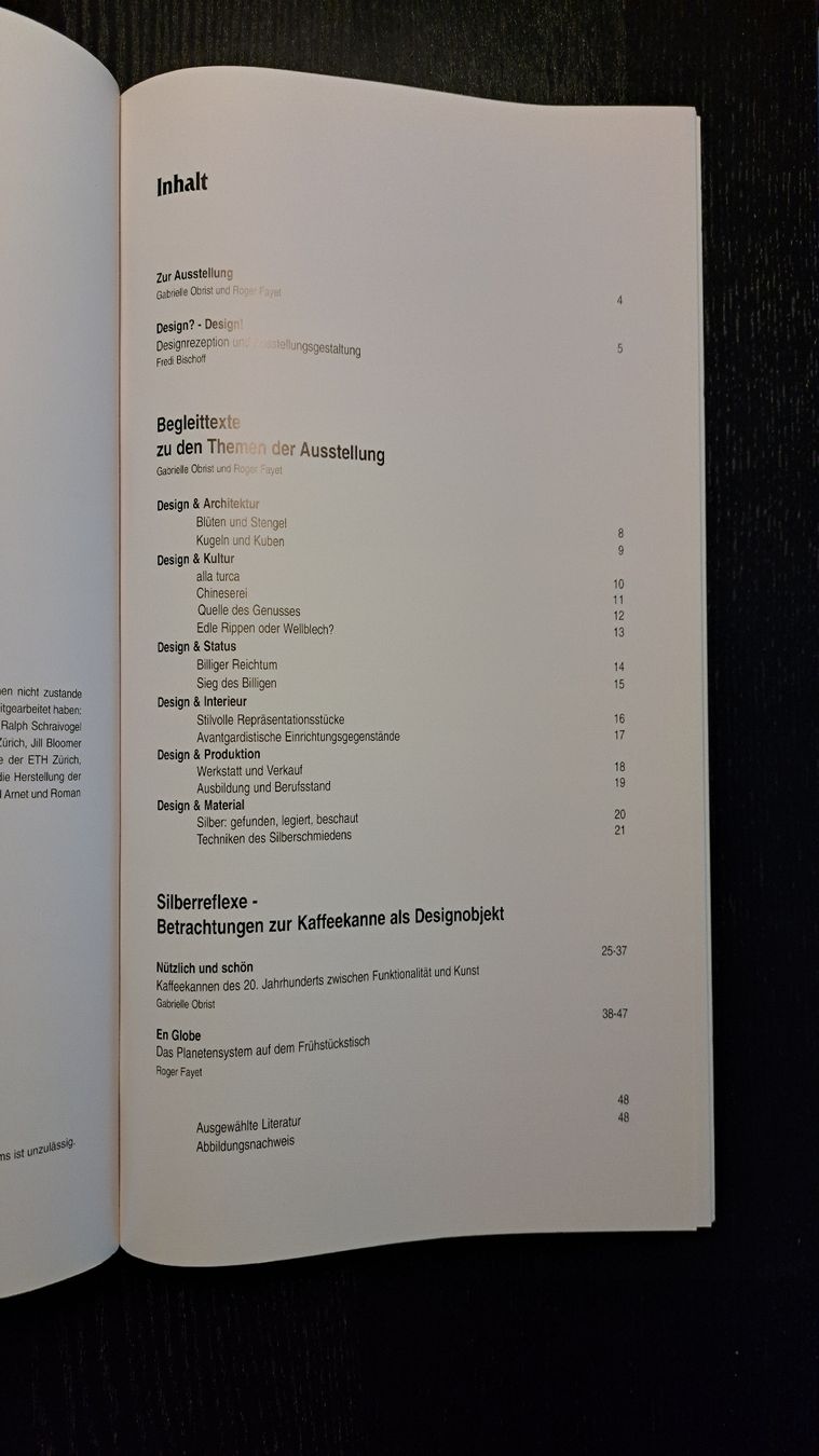 Libri: SILBERREFLEXE/Johann Jacobs Museum/Design/Kaffeekannen – Usato da Ottenbach venduto da Rasenmaeeher 5