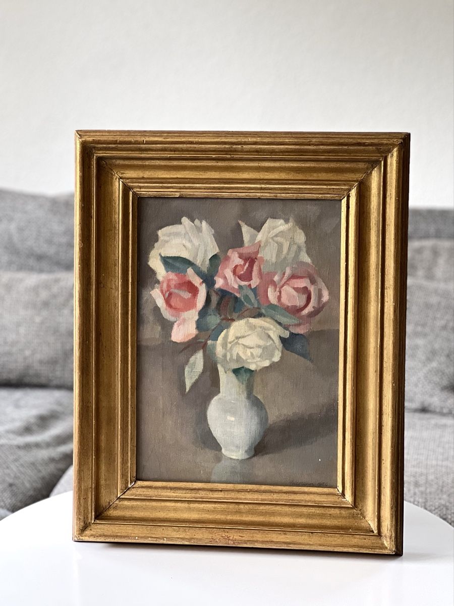 Dipinti: 1920 Original Blumenstillleben Ölgemälde Adolf Holzmann – Usato da Uerikon venduto da Saffagirl