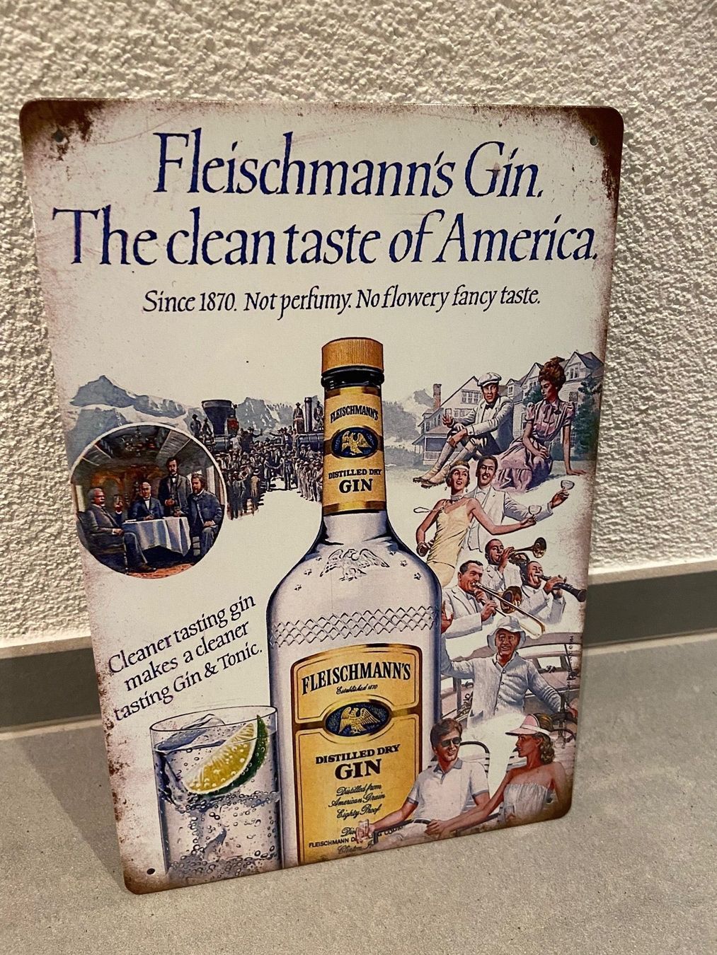Insegne: FLEISCHMANN‘S GIN  / NEU / BLECHSCHILD/ 1 Pcs. – Nuovo e nell'imballaggio originale da Seon venduto da Aaargauer01 1