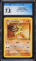 Vintage 1999 Pokemon Fossil Sandslash #41 CGC 7.5 NRMT+
