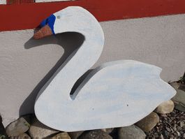 Schwan aus Beton Unikat von Hand gemacht