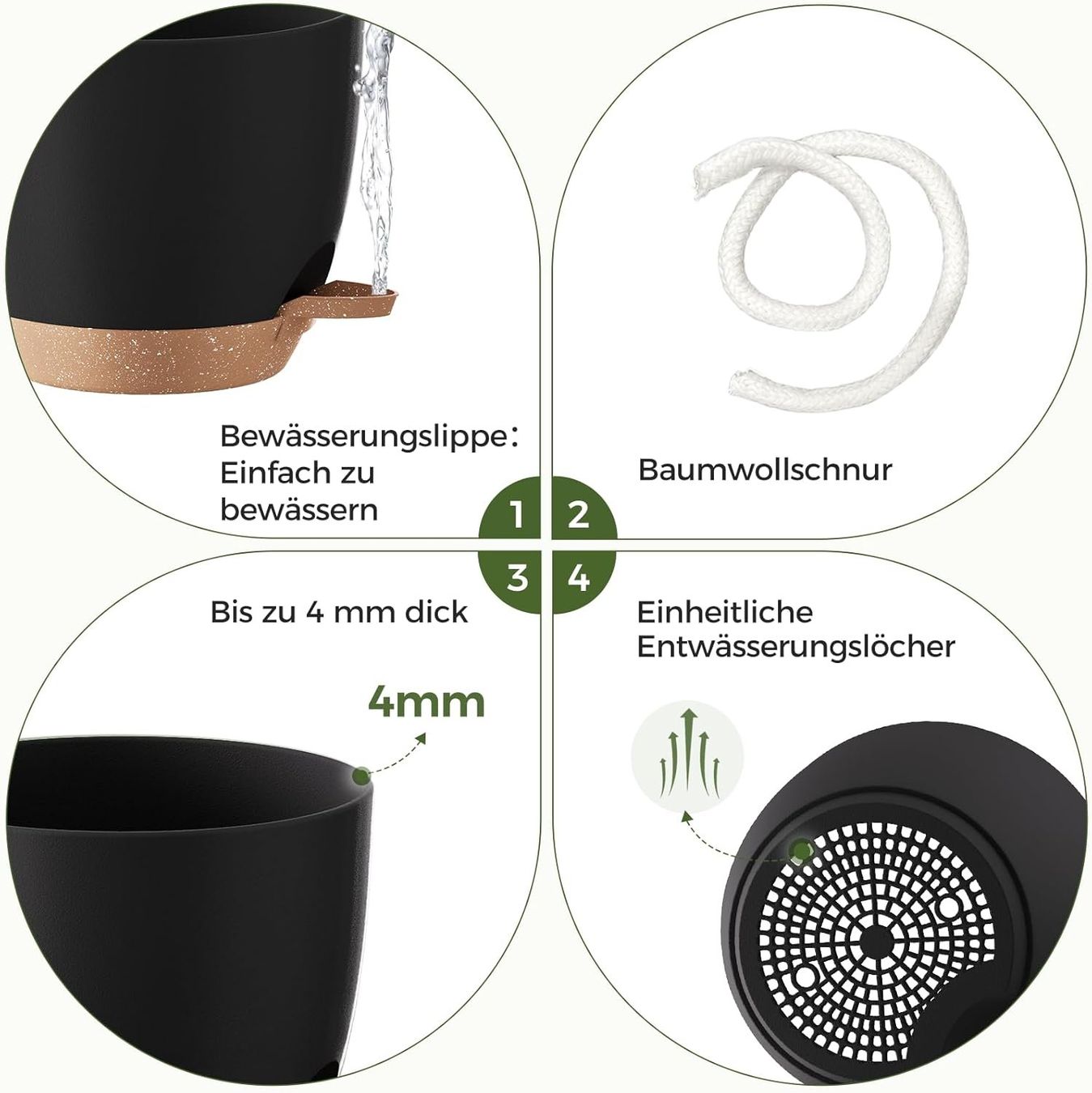 Blumentöpfe: Blumentöpfe 6er Set selbstbewässernd mit Untersetzer – Neu und originalverpackt aus Dietikon von Abverkauf10 4