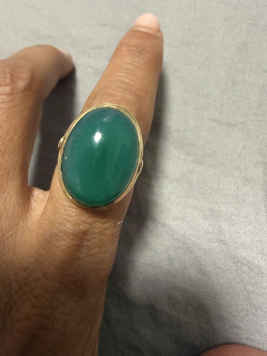 Ringe: RingGold mit Chrysopras  – Gebraucht aus Oberhof von RealStone 5