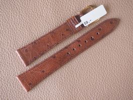 NOS Leder Uhrenband 18mm tapered Strauss-Prägung 18 mm braun