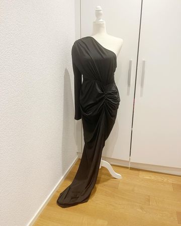 Schickes Abendkleid, asymmetrisch, Gr. XXL, Schwarz!