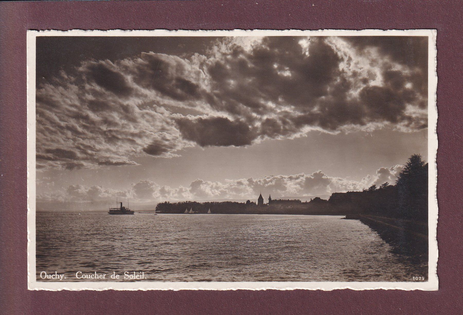 Cartes postales: LAUSANNE - Ouchy - Coucher de soleil - 1936 – D'occasion à Pully par nicecards