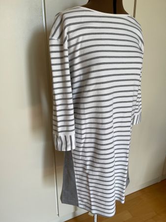 terre & mer, Damenkleid, weiss, grau gestreift,  Gr. 42