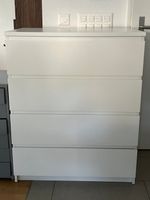 IKEA MALM Kommode mit 4 Schubladen, weiß, 80x100 cm