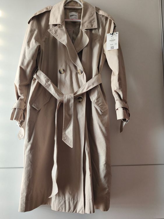 Wolle Bershka Trenchcoat Kariert BERSHKA Damen Trenchcoat Mantel