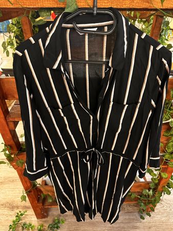 Only Blusenkleid, Grösse 42, schwarz/beige gestreift, Top!