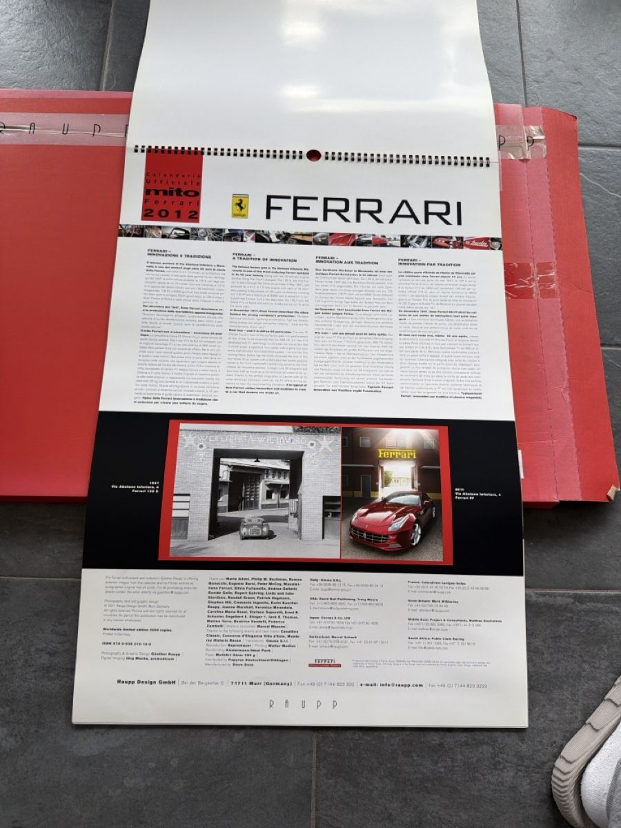 Ferrari Kalender: Original Ferrari Kalender aus 2012 – Gebraucht aus Wolfwil von Rolex1 1