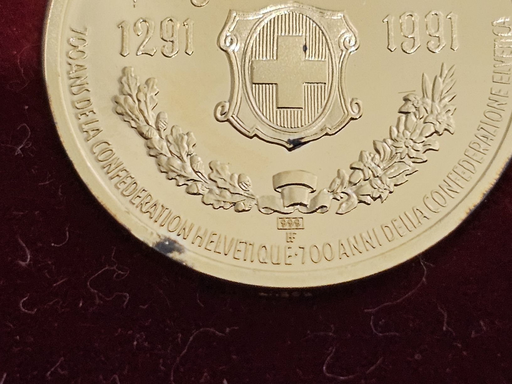 Medaglie: 700 Jahre Eidgenossenschaft 1291-1991 – Nuovo e nell'imballaggio originale da la neuveville venduto da houeka 7