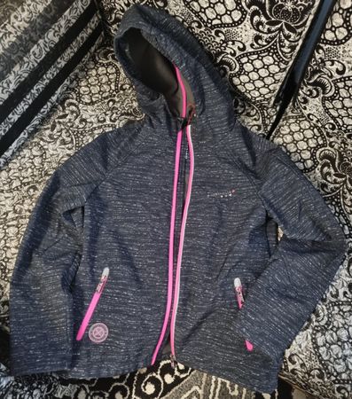 Softshelljacke Northville dunkelblau pink mit Kapuze