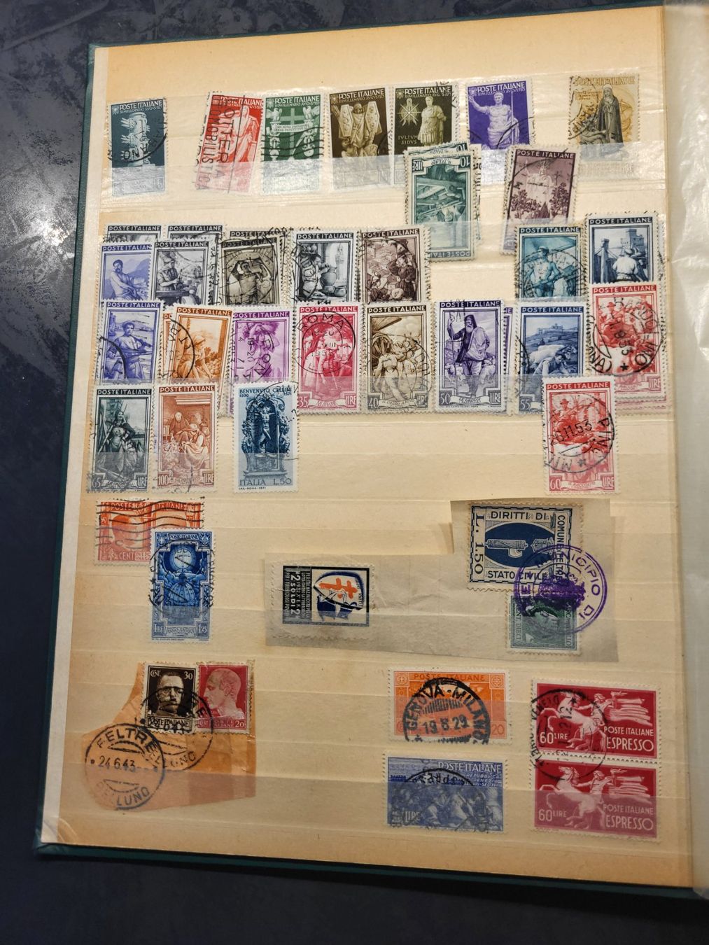 Alle Briefmarken: Sammlung Album - Italien – Gebraucht aus Rümlang von Turrin 1