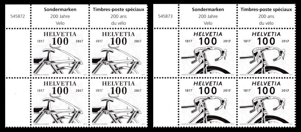 Tutti i francobolli: 2 Viererblocks 2017 Velo** – Nuovo (secondo la descrizione) da Dottikon venduto da haeusibuh5