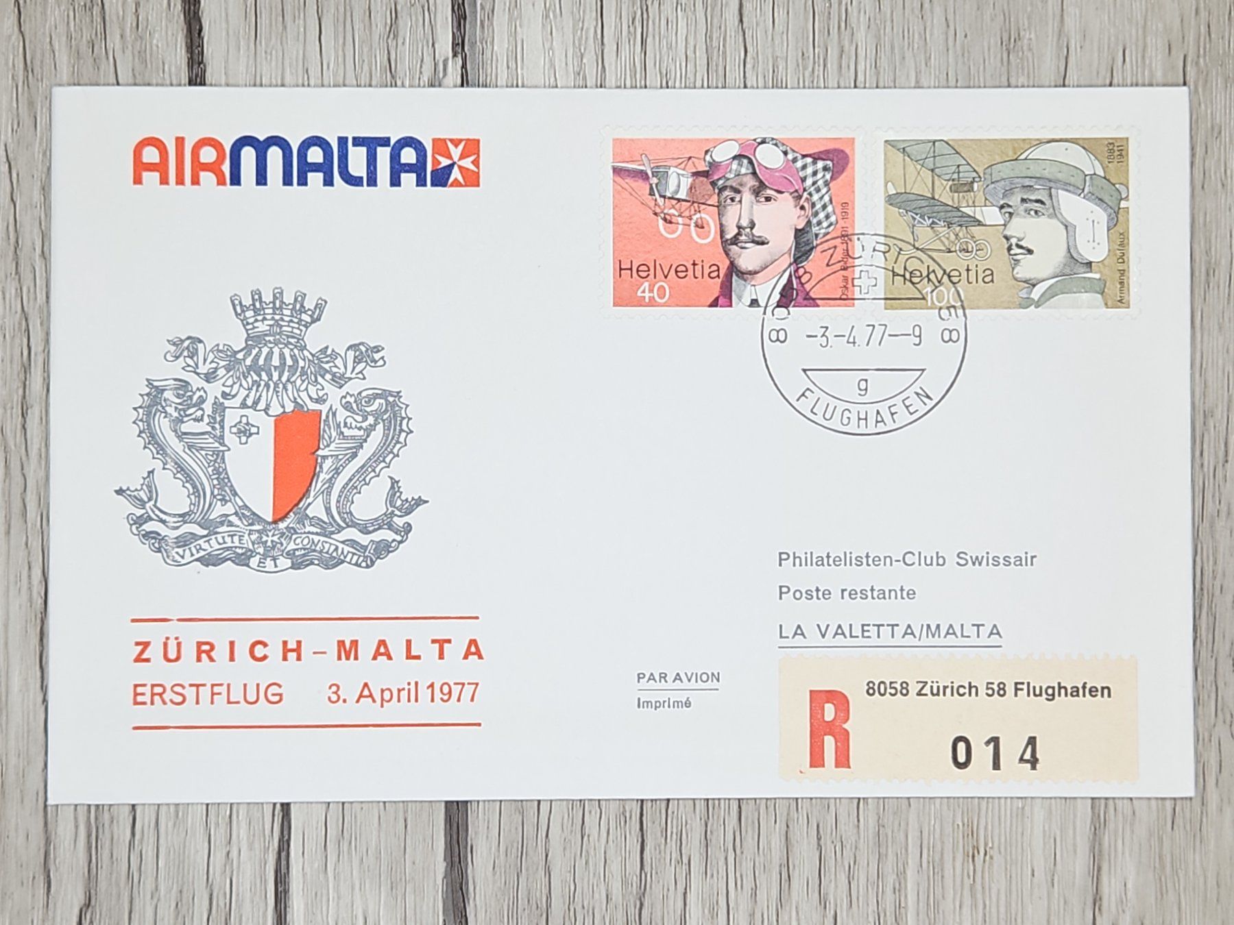 Tutti i francobolli: CL12 Enveloppe + Timbre Suisse 1977 Thème Aviation – Usato da Cousset venduto da Patrick_Collections