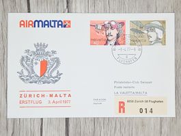 CL12 Enveloppe + Timbre Suisse 1977 Thème Aviation