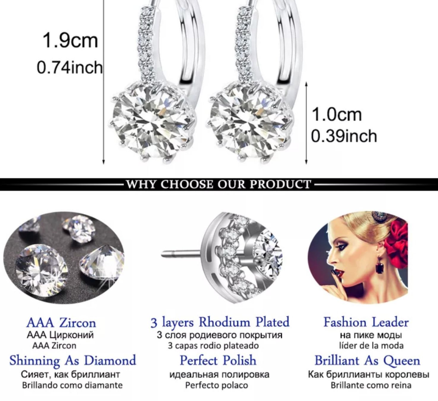 Ohrringe & -stecker: Boucles d’oreilles élégantes avec zirconium – Neu und originalverpackt aus St-Cergue von vpr_7v8g 1