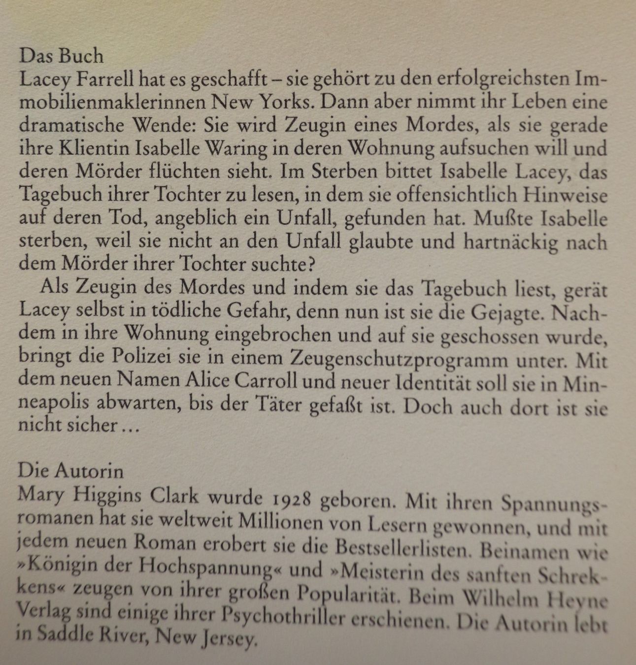 Bücher: Mary Higgins Clark - Sieh dich nicht um – Gebraucht aus Glattfelden von Vrenely 4