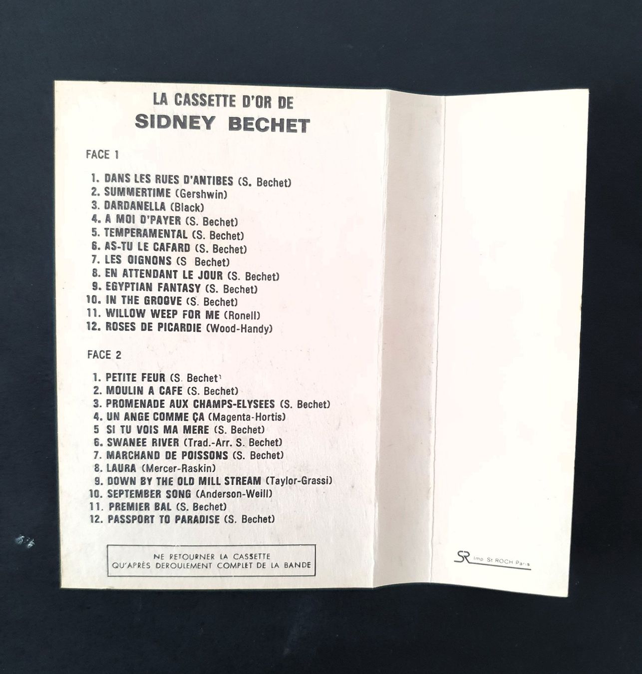 Musicassette: Sidney Bechet, la cassette d'or de Sidney Bechet, Vogue – Usato da Martigny venduto da Abm1000 1