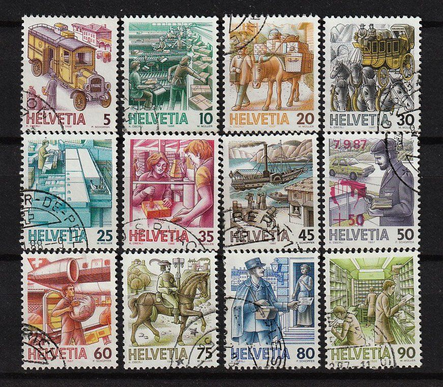 Tutti i francobolli: 1987 - 1989 Serie Postbeförderung – Usato da Arlesheim venduto da gaugi43