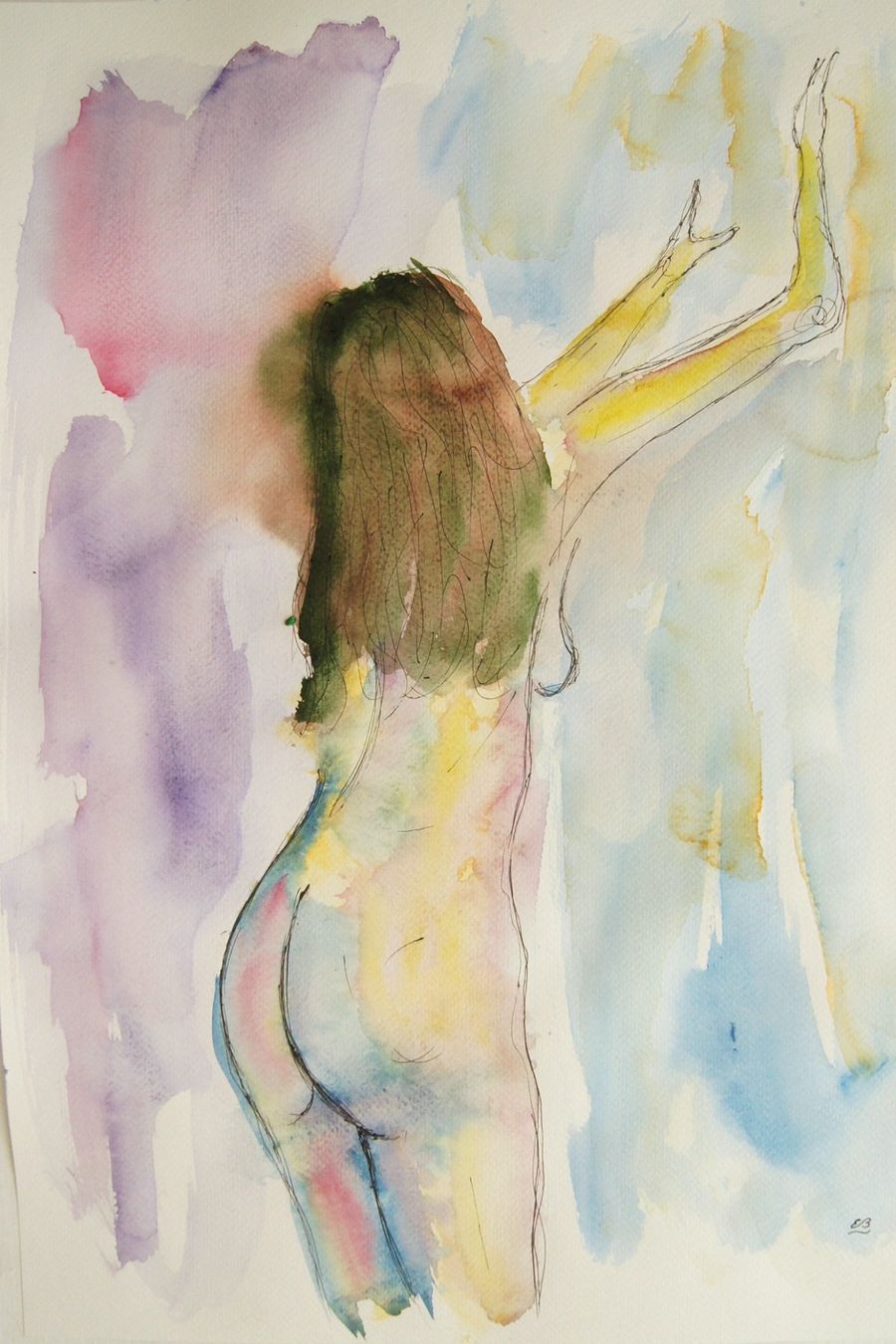 Dipinti: Grosses Aquarell: Akt an der Wand – Nuovo (secondo la descrizione) da Fribourg venduto da erw_68dx