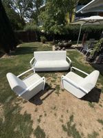 Skyline Design Gartenlounge weiss. 3-er-Sofa plus 2 Sessel 