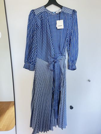 Sandro Long-Tie Print Dress, Gr 40