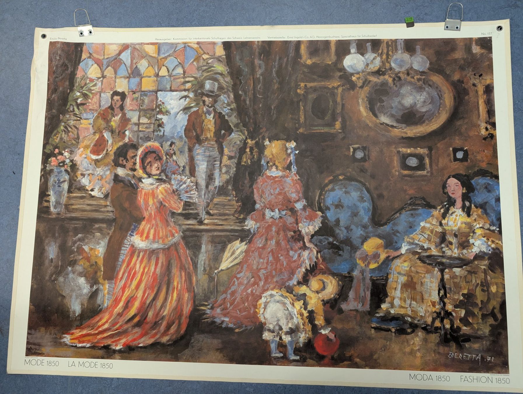 Foto & Immagini: Schulwandbild Nr. 157 - Mode 1850 – Usato da Luzern venduto da JenKu
