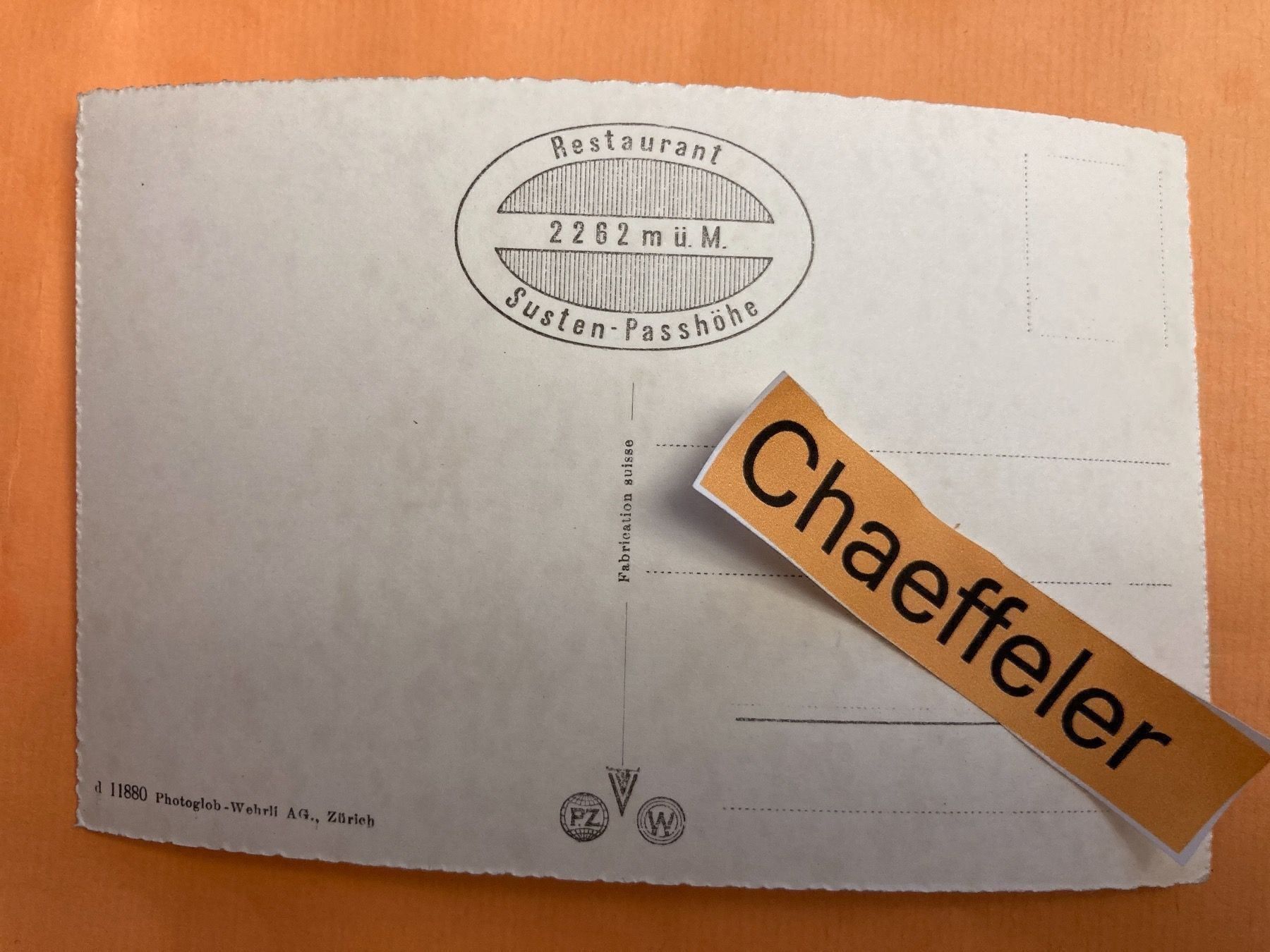 Cartoline postali: Sustenstrasse. Himmelrank mit Wenden- – Usato da Zürich venduto da Chaeffeler 1