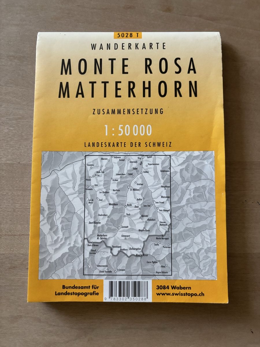 Cartine & Atlanti: swisstopo Wanderkarte Monte Rosa – Usato da Zürich venduto da Interpol 1