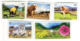 Briefmarken "Schneeleopard, Himalayabär, Lemuren". Indien