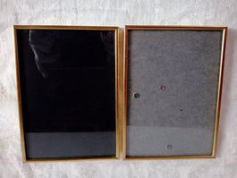 2 Goldige Metall Fotorahmen Vintage Guter Zustand Glasabdeck