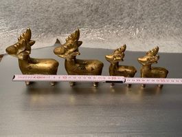 4 Stück Goldene Dekofigur Hirsch