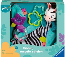Play+ Geschenk-Set Zebra 3 Teile / Schmusetuch Rassel