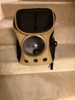 Haustierrucksack beige mit Sichtfenster ungebraucht