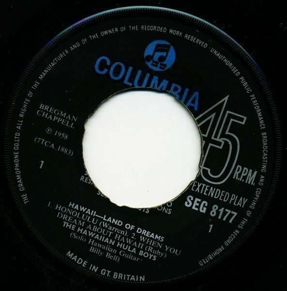 Schallplatten: Hawaiian Hula Boys / Billy Bell "Hawaii Land of Dreams" 1962 – Gebraucht aus Genève von Cockattoo 1